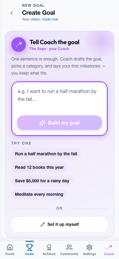 Create a goal