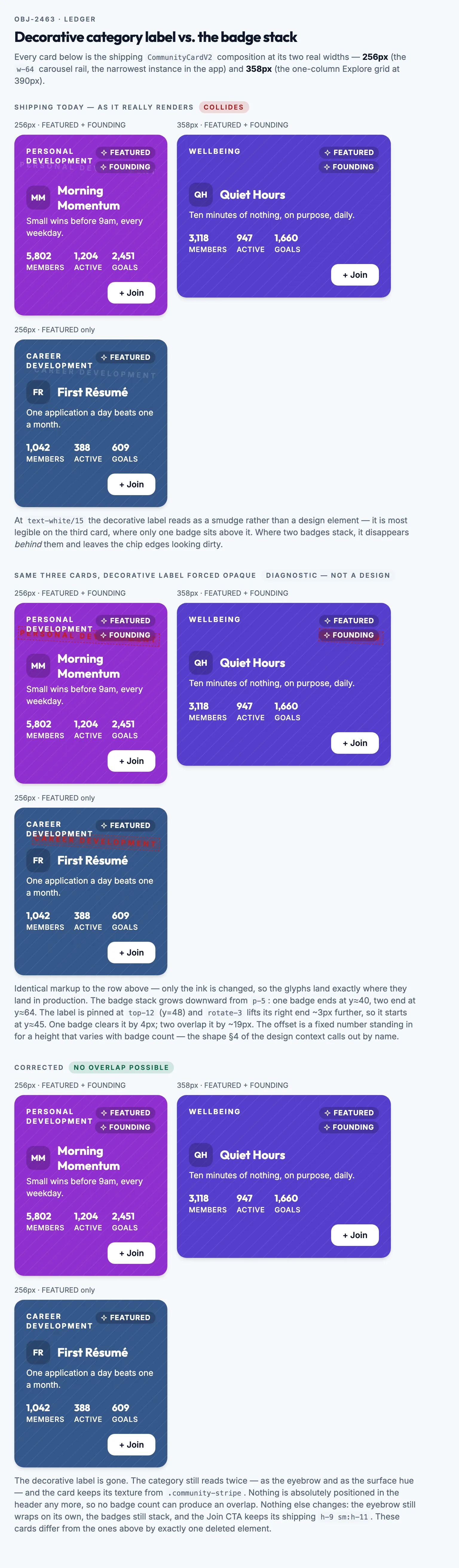 Card Collision Ledger mockup, light, tablet