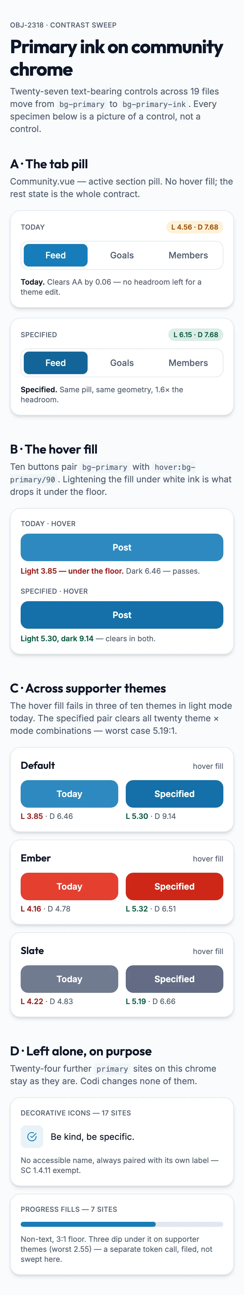 Community Primary Ink Sweep mockup, light, mobile