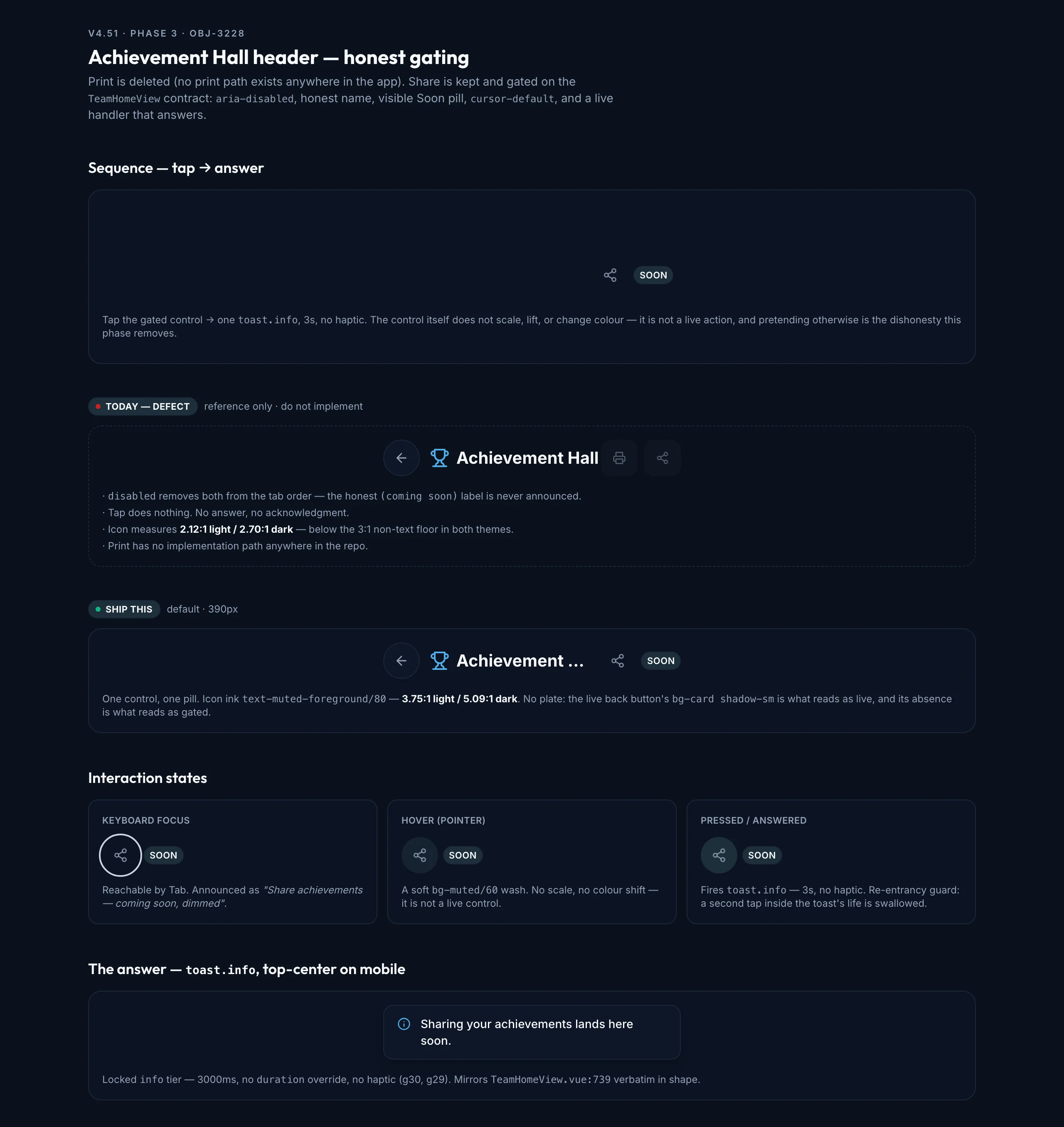 Achievement Hall Header mockup, dark, desktop
