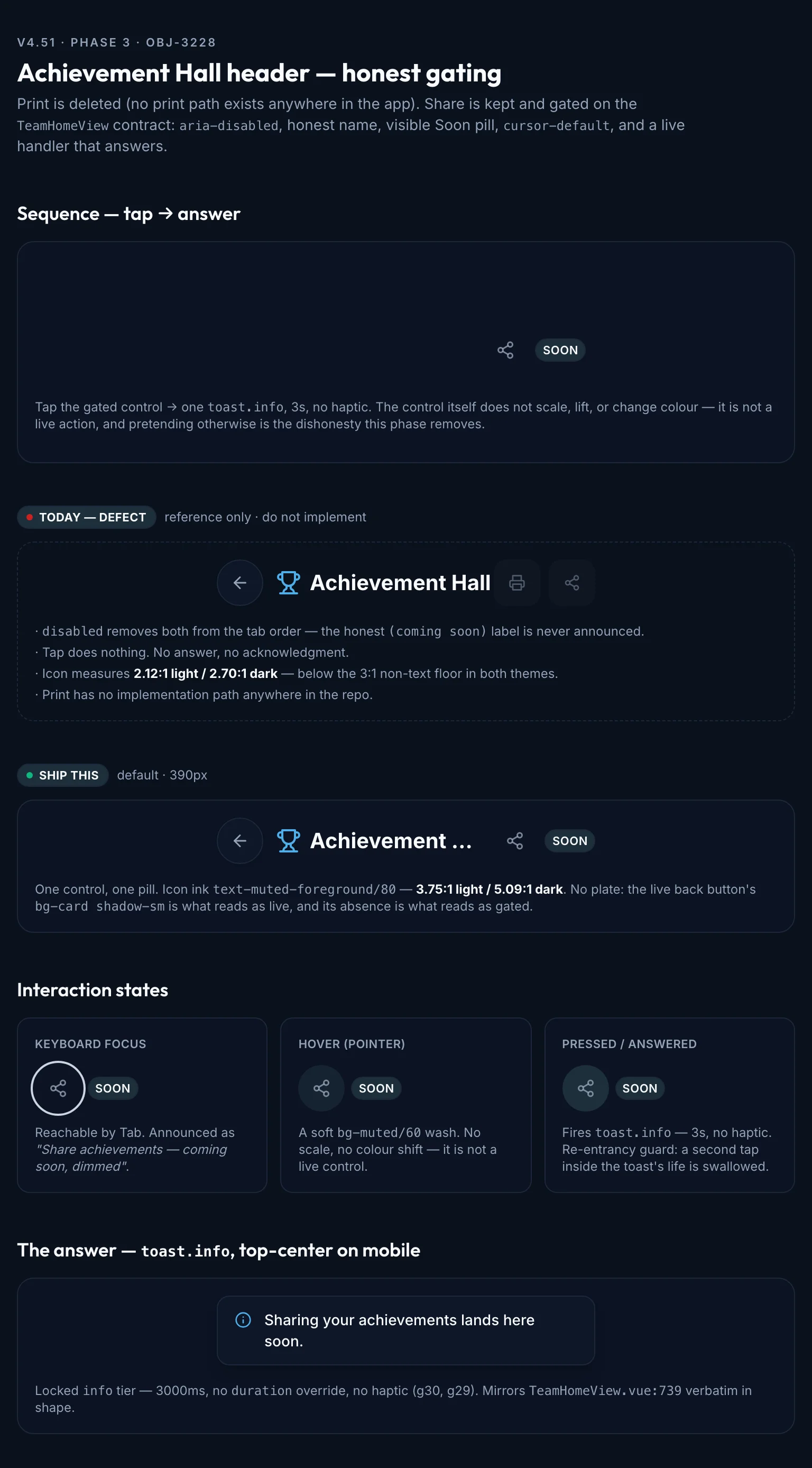 Achievement Hall Header mockup, dark, tablet