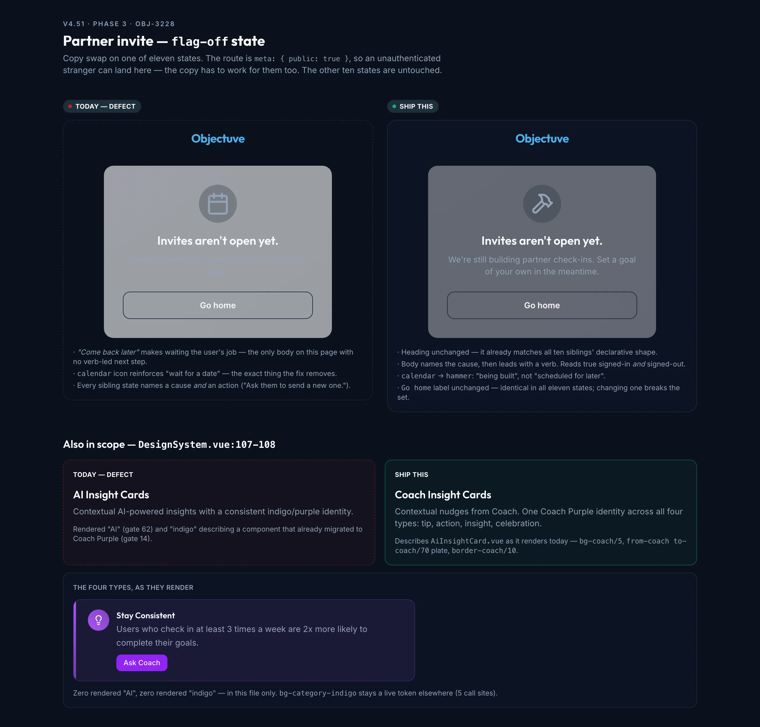 Partner Invite And Copy mockup, dark, desktop