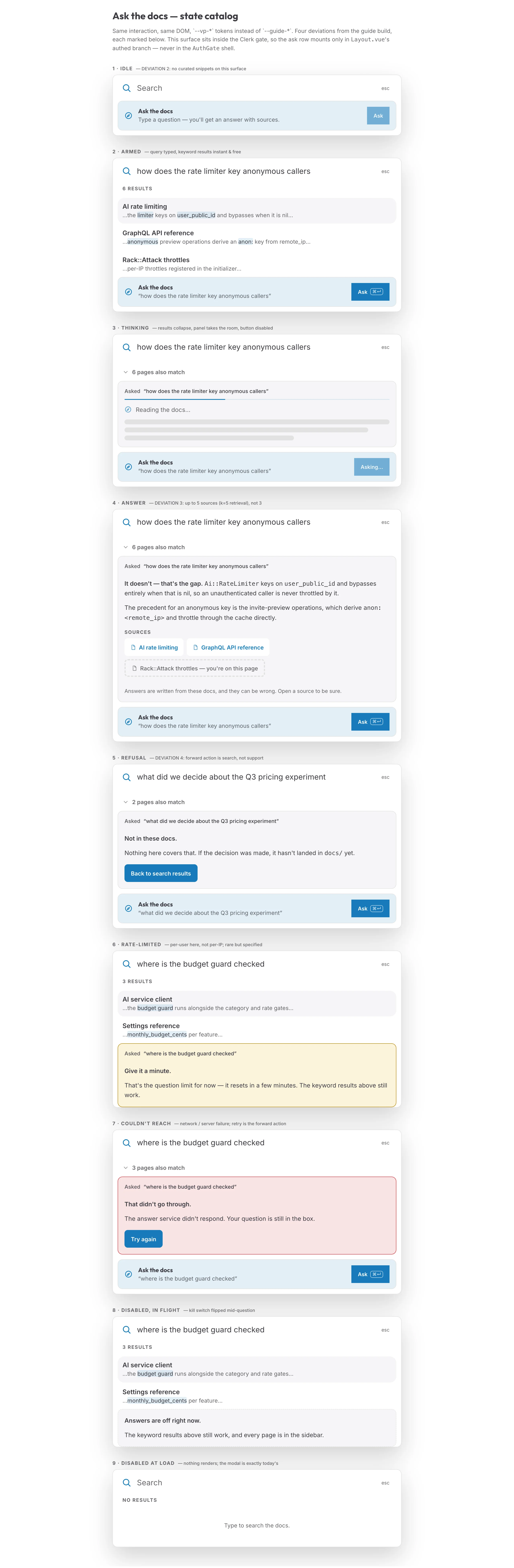 Docs Assistant mockup, light, desktop