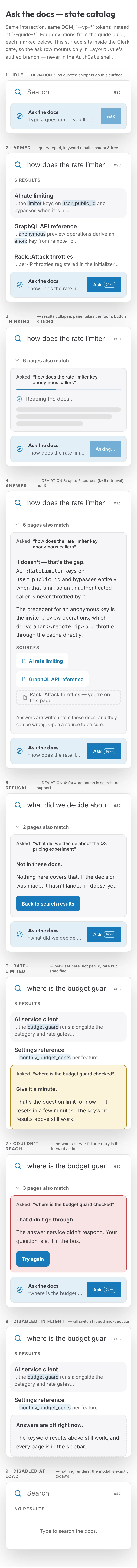 Docs Assistant mockup, light, mobile