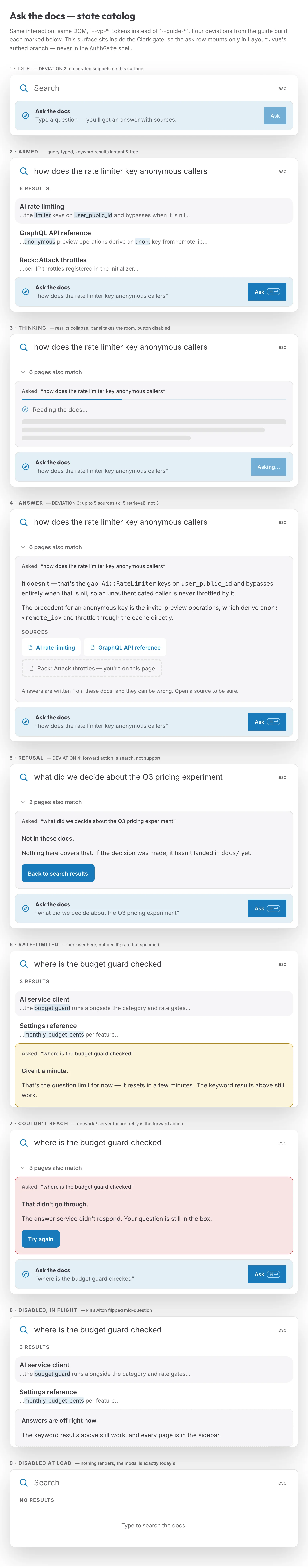 Docs Assistant mockup, light, tablet