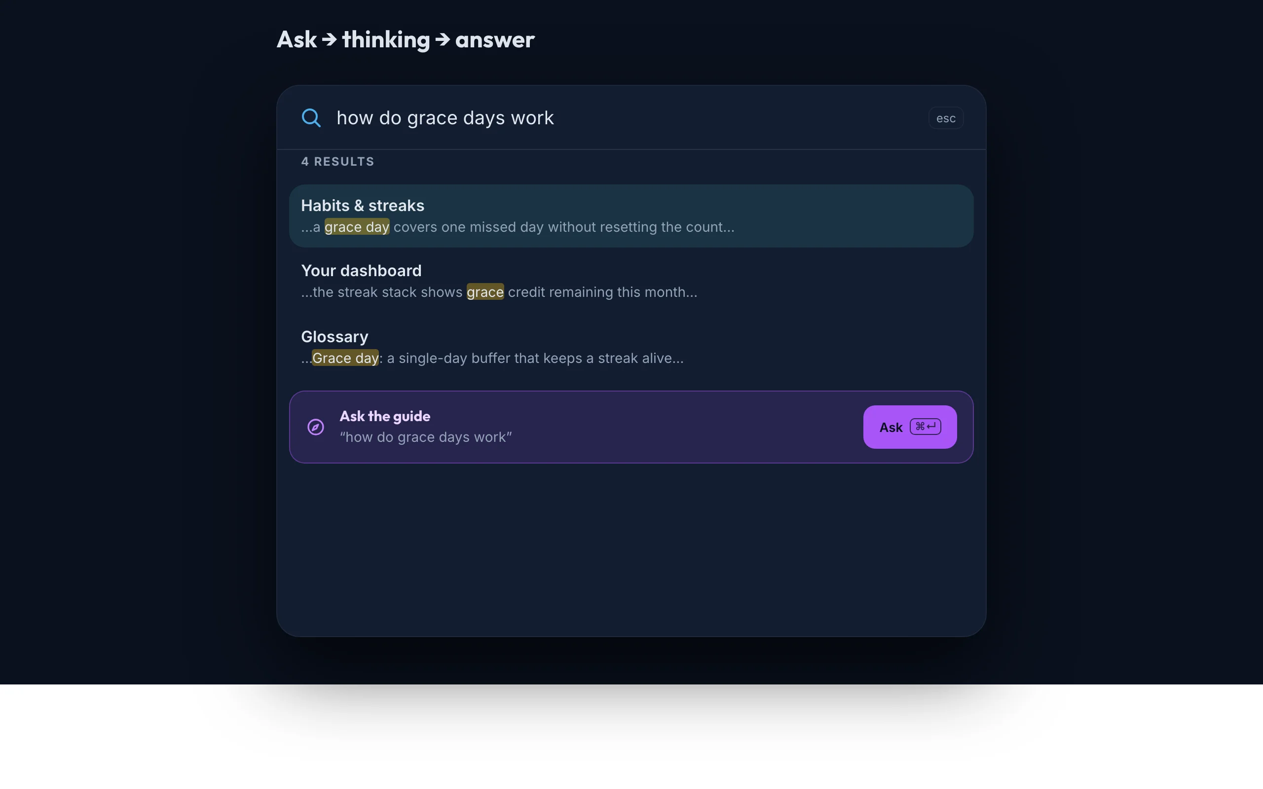 Guide Assistant Motion mockup, dark, desktop
