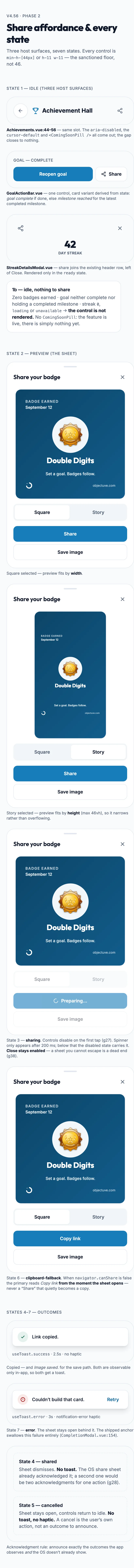 Share Flow States mockup, light, mobile