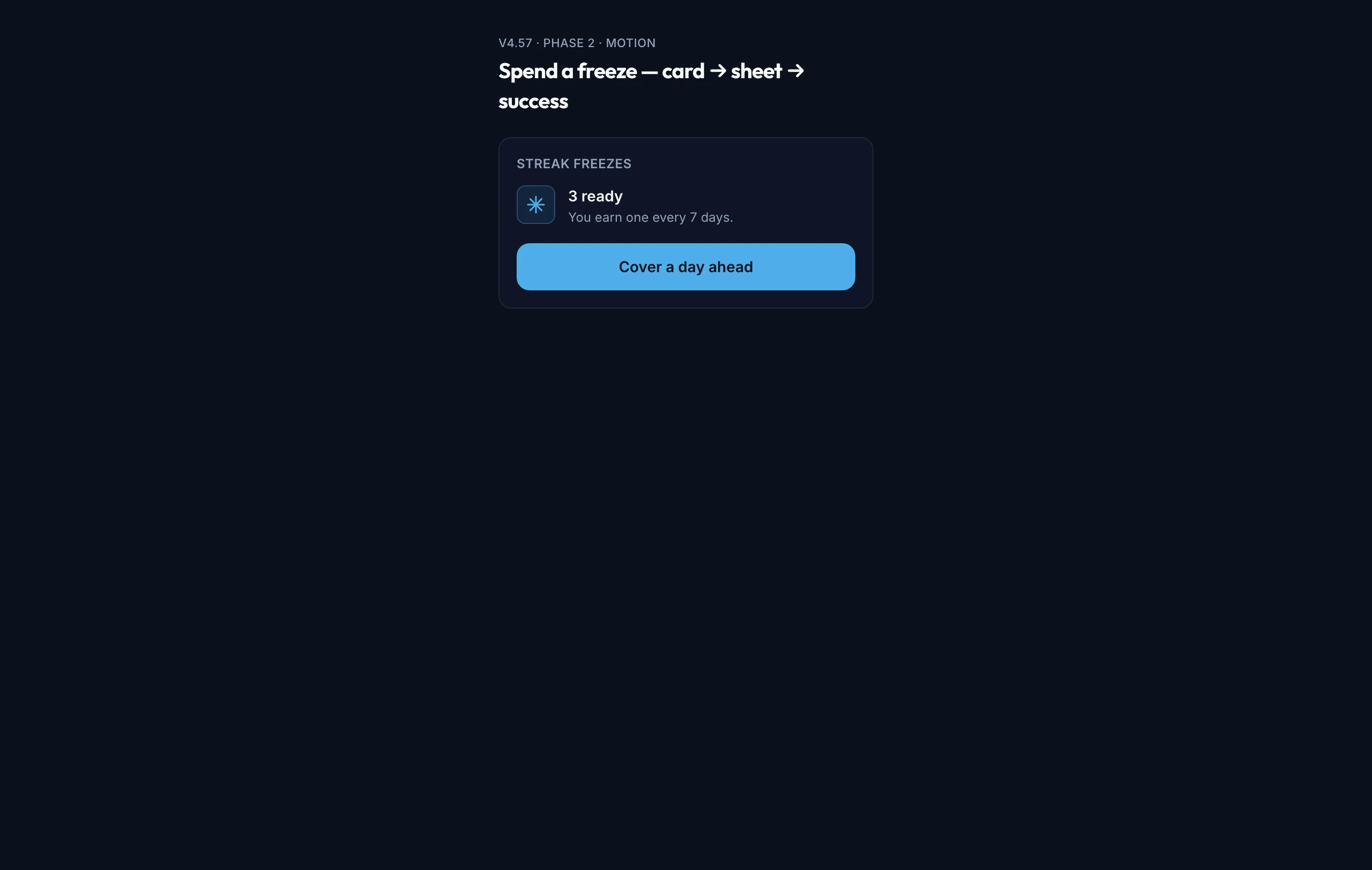 Freeze Flow Motion mockup, dark, desktop