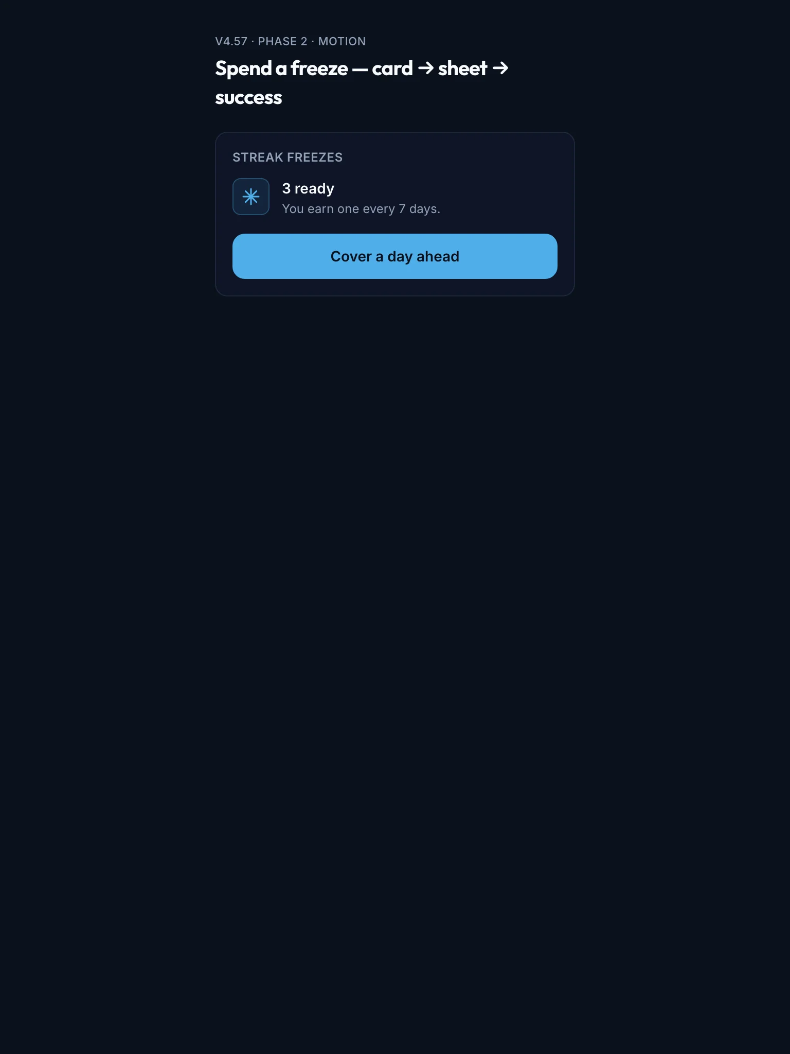 Freeze Flow Motion mockup, dark, tablet