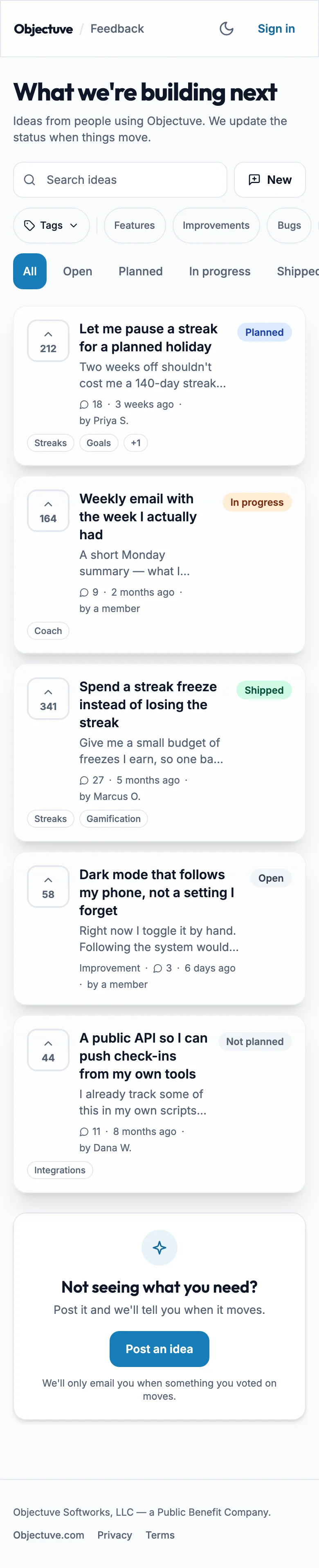 Public Board mockup, light, mobile
