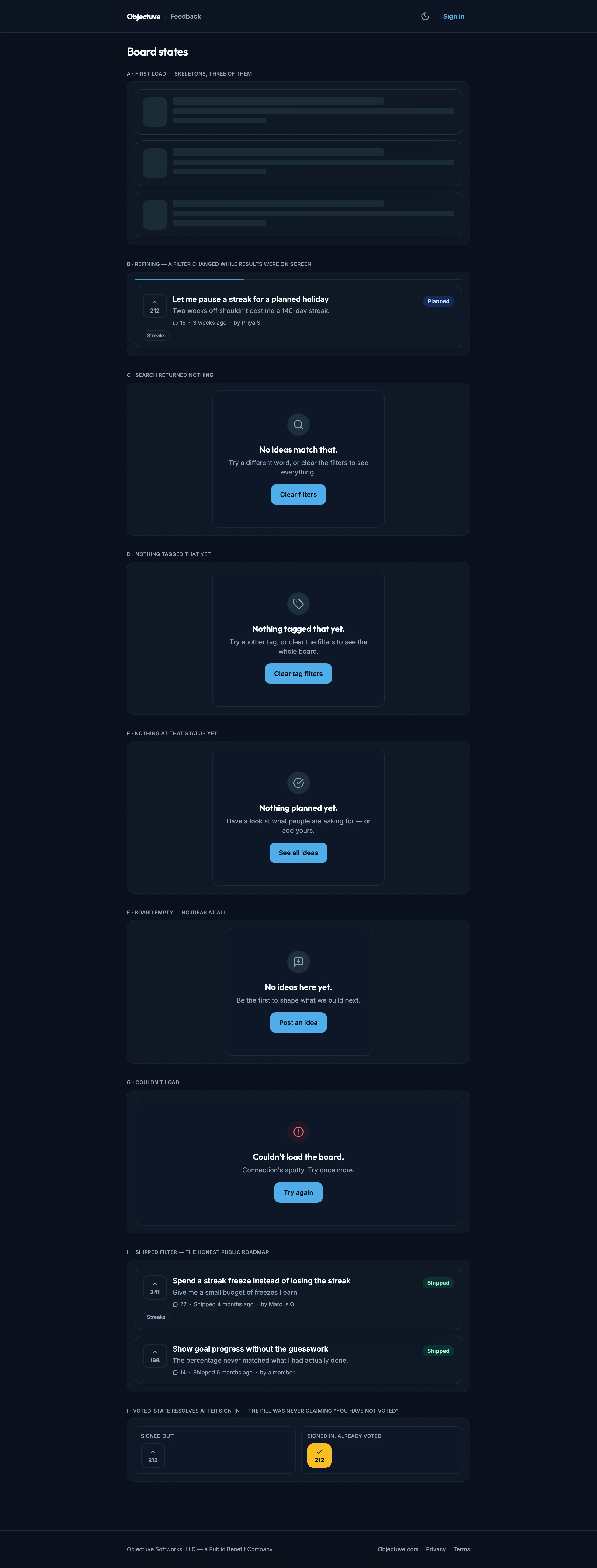 Public States mockup, dark, desktop