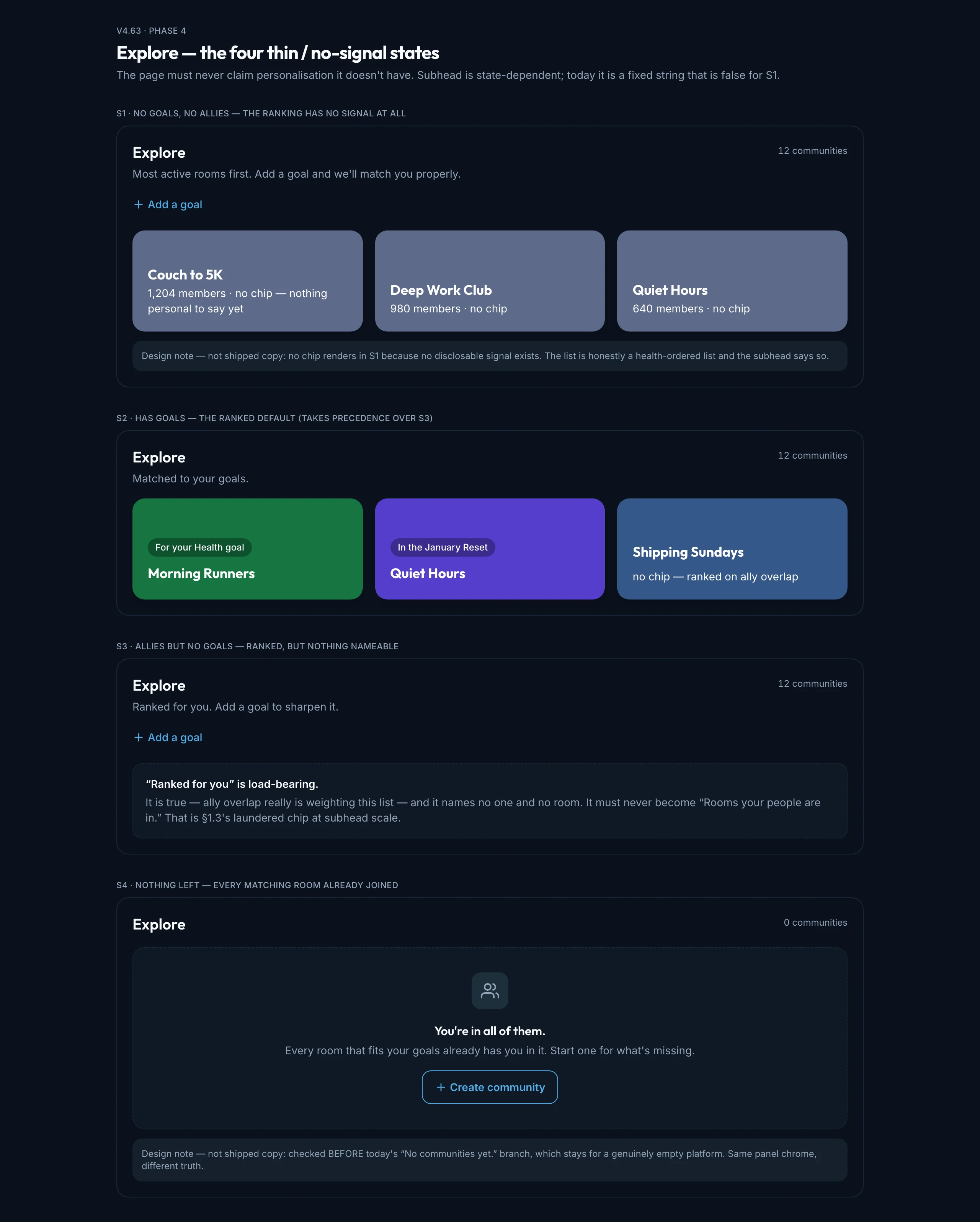 Discovery Thin States mockup, dark, desktop