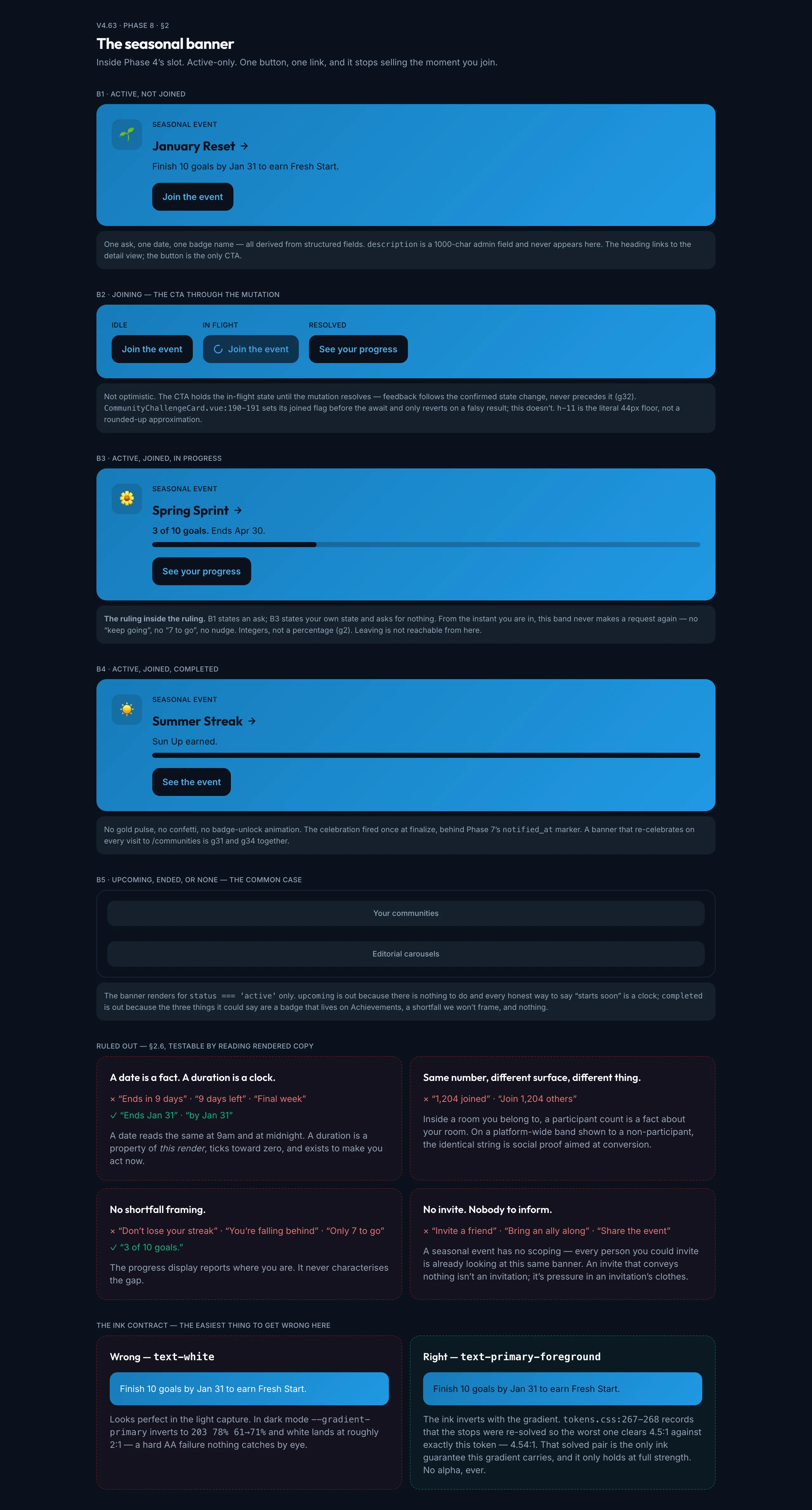 Seasonal Banner mockup, dark, desktop