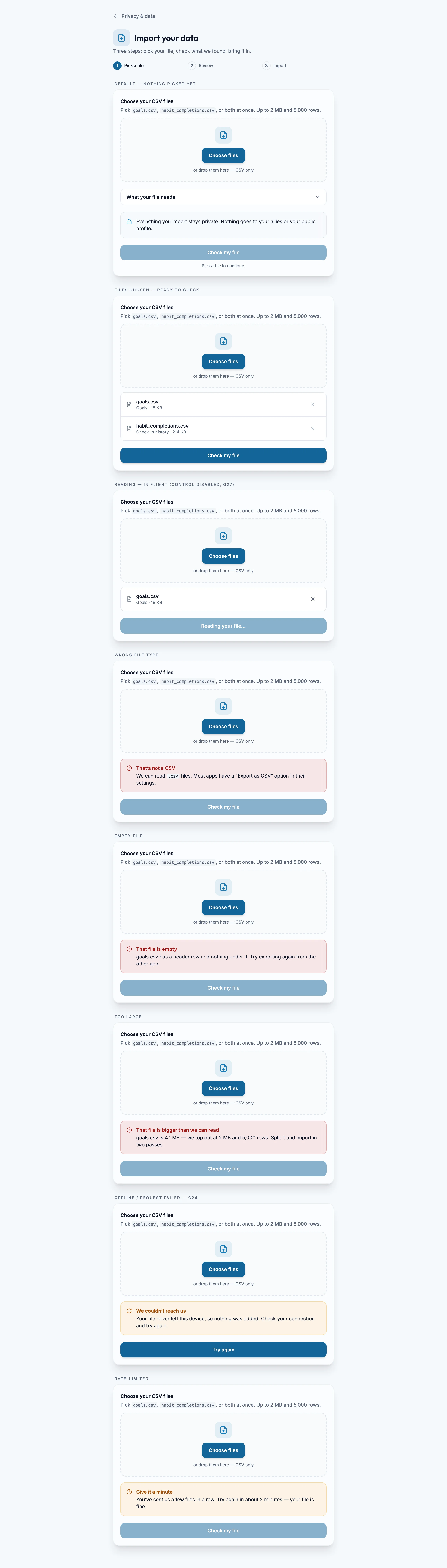 Import Pick mockup, light, desktop