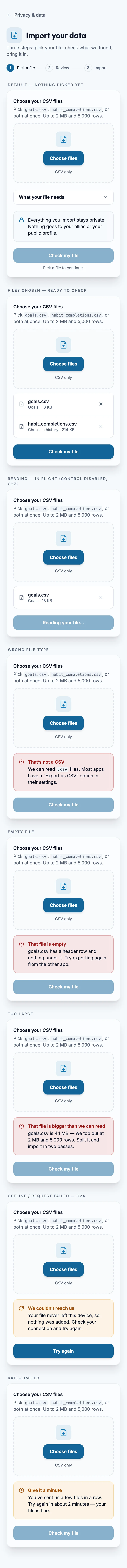 Import Pick mockup, light, mobile