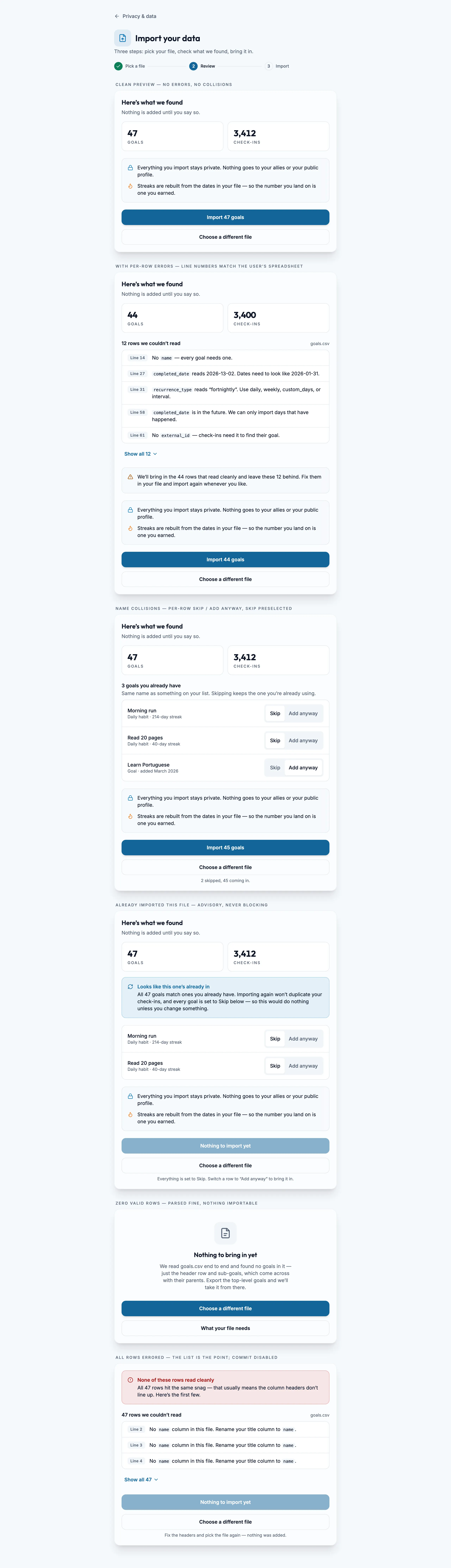 Import Preview mockup, light, desktop