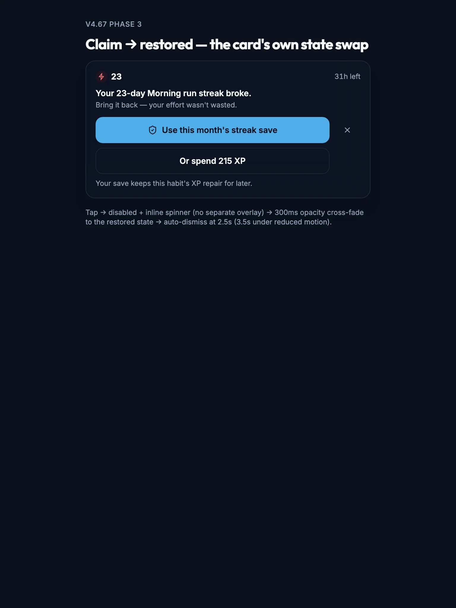 Claim Transition mockup, dark, tablet