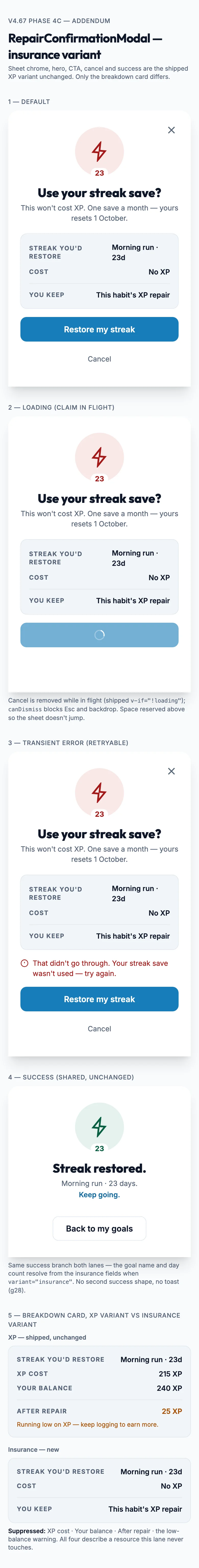 Confirm Modal Insurance mockup, light, mobile