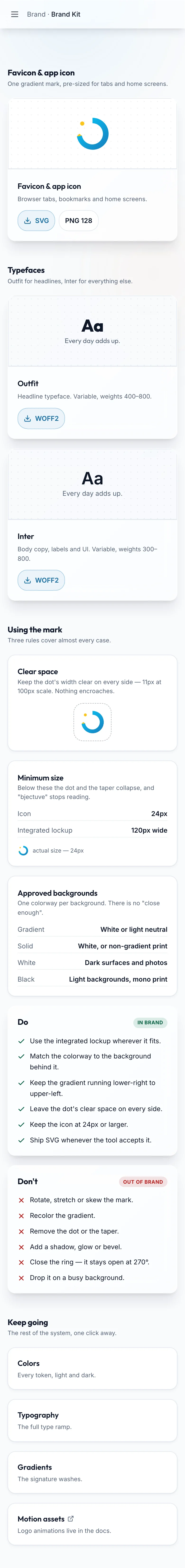 Brand Kit Usage mockup, light, mobile