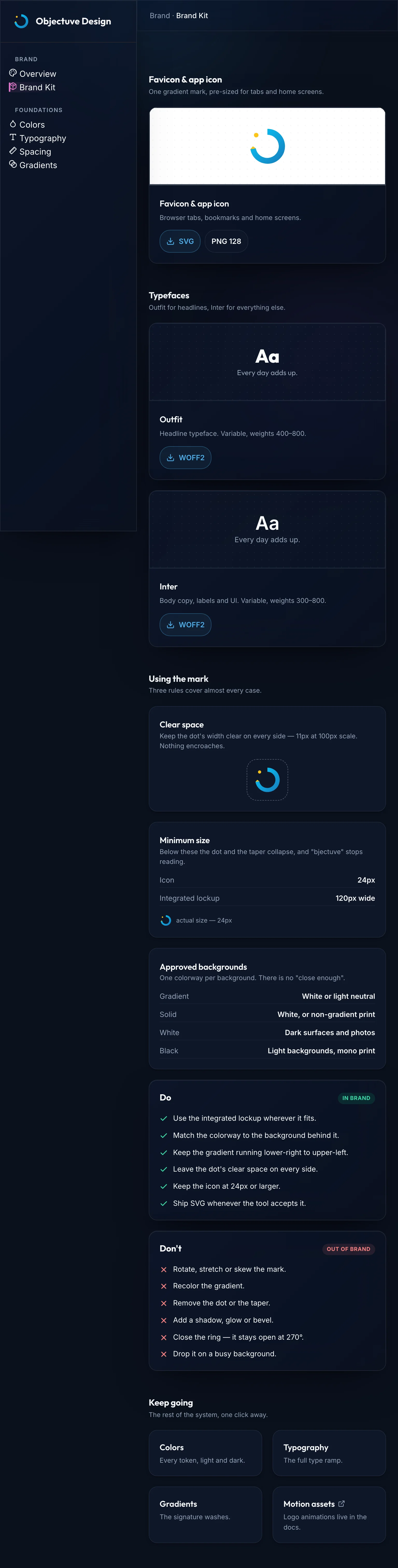 Brand Kit Usage mockup, dark, tablet