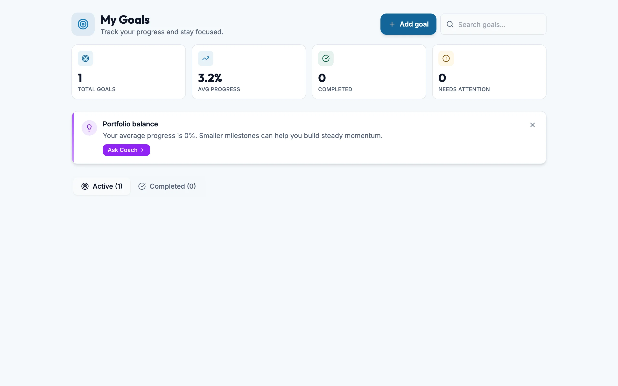 Goals Header After mockup, light, desktop
